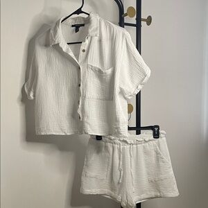 White Swim Cover-Up Set Size M